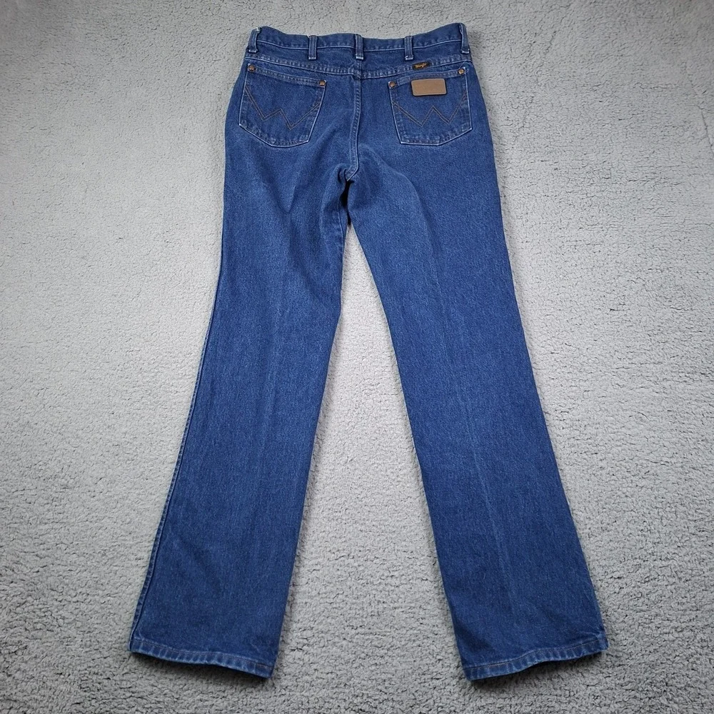Wrangler 936PWD Cowboy Cut Slim Fit Jeans Mens 34x33 Blue Denim Straight Leg